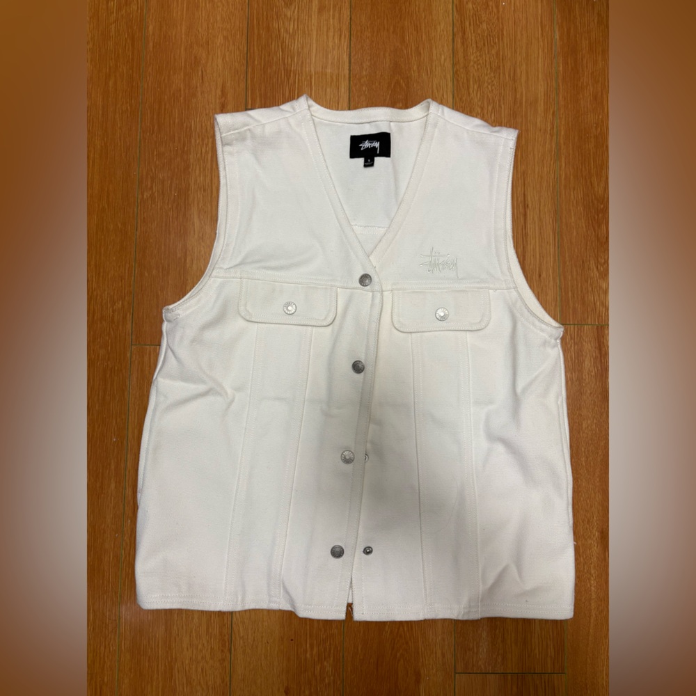 Stussy Ivory Sleeveless Button-Up